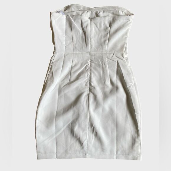 NWOT Lulus Festive Occasion White Ruched Strapless Bodycon Mini Dress Size S - Picture 10 of 16